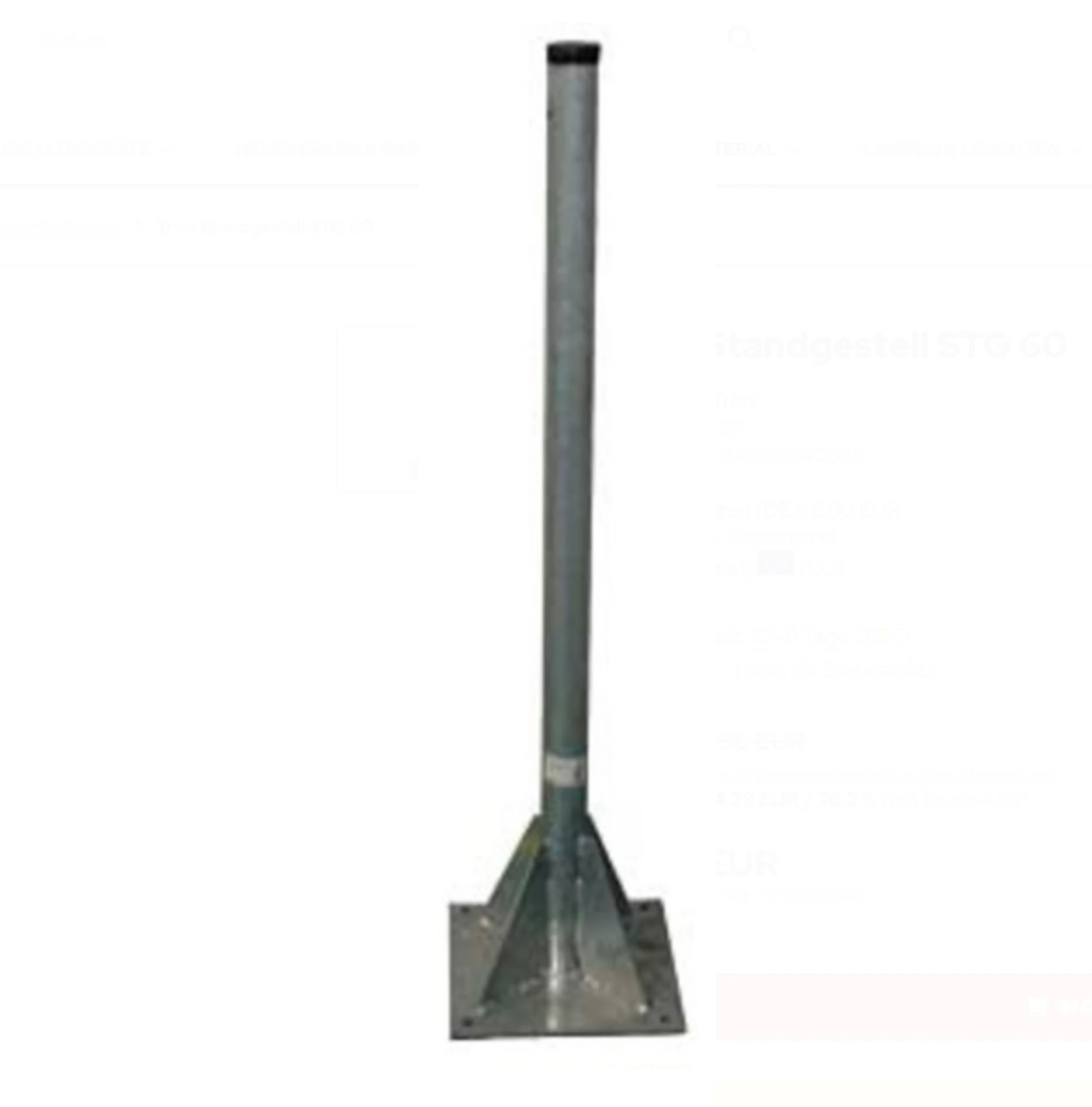 Triax STG 60 Standfuss Stahl verzinkt Ø60mm Höhe 1,2m