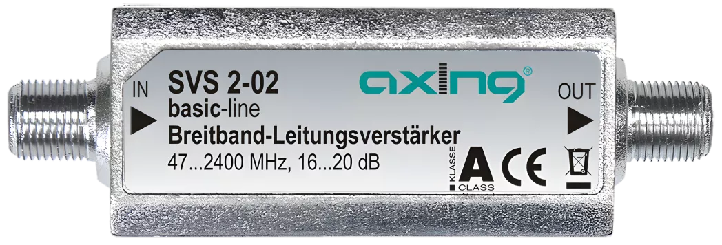 Axing SVS 2-02 SAT-Inline Verstärker 16…20 dB Axing SVS 2-02 SAT-Inline Verstärker 16…20 dB-Artikelnummer-058 004 02-von-Axing