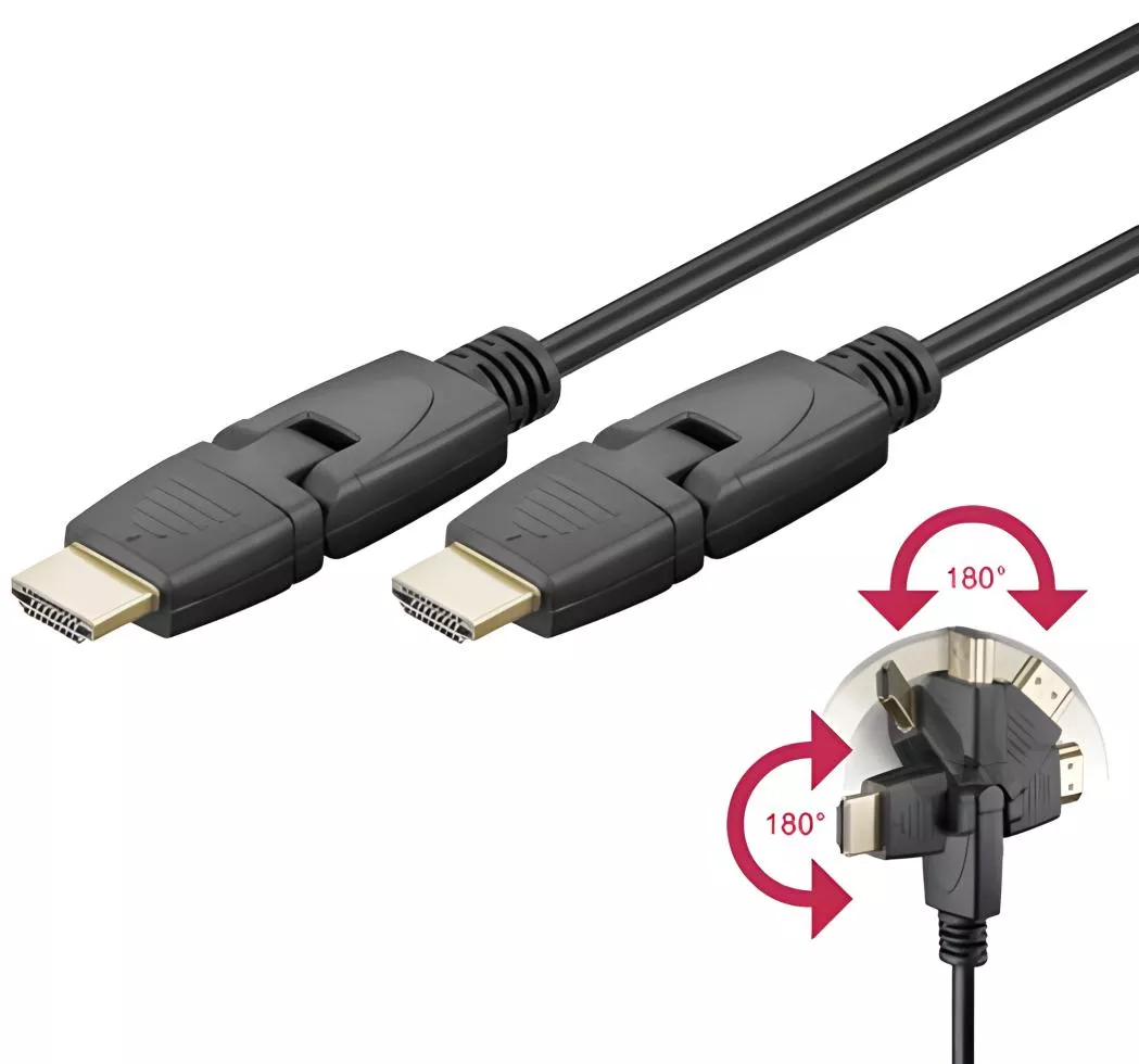 HDMI Kabel Gold 180° drehbar 1,5m -Artikelnummer-058 000 81-von-Diverse