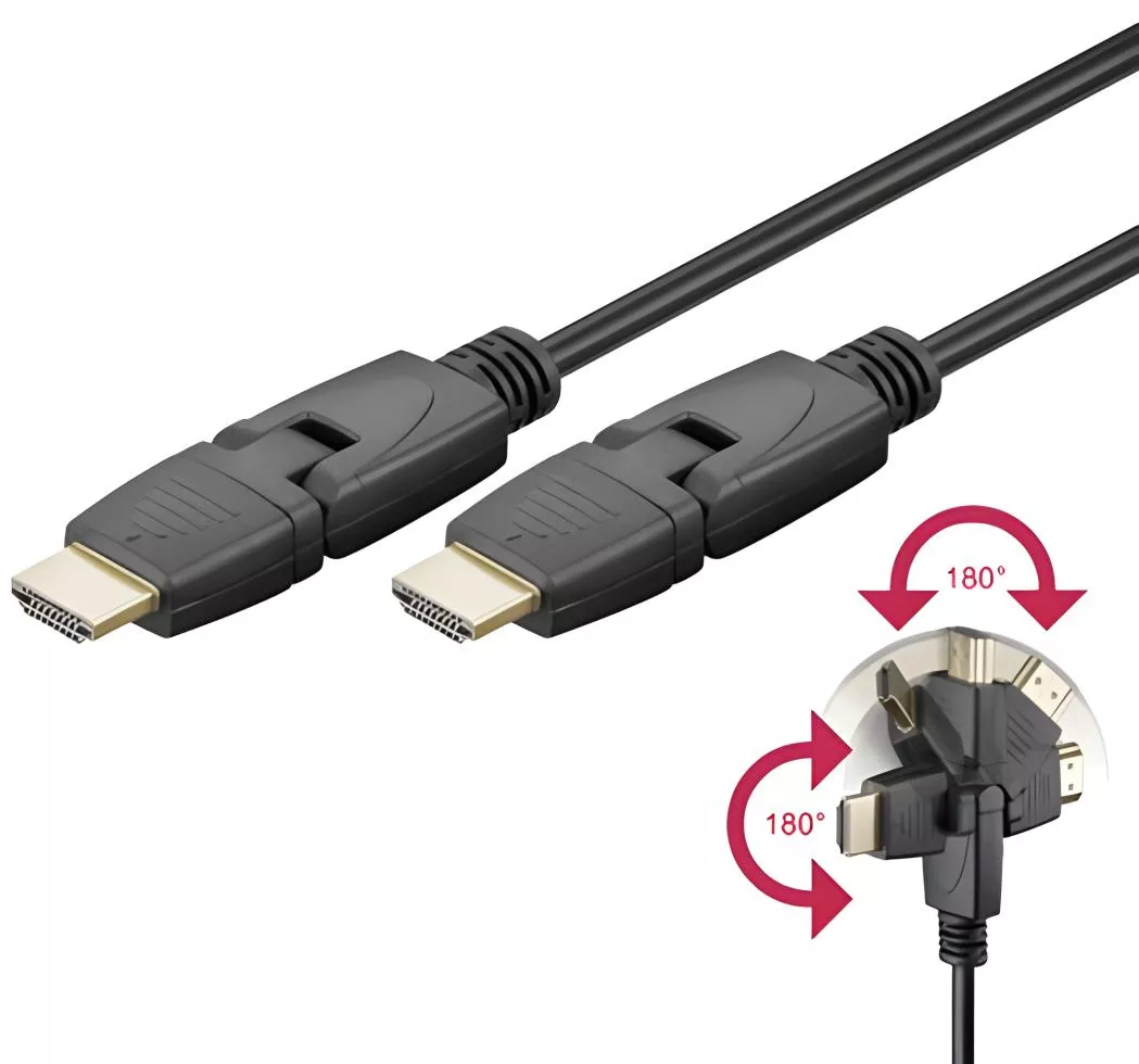 HDMI Kabel Gold 180° drehbar 1,5m HDMI Kabel Gold 180° drehbar 1,5m -Artikelnummer-058 000 81-von-Eckert Electronic GmbH