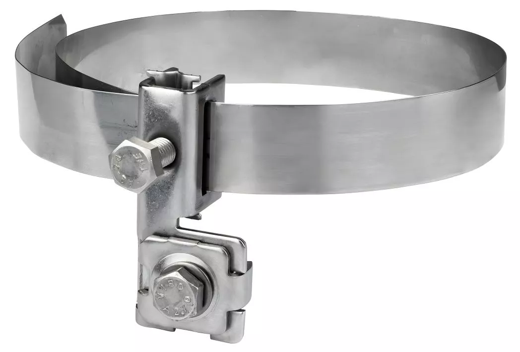 Kathrein ZEU 168 Erdungsbandschelle für Mast-Ø: 27 - 168 mm Kathrein ZEU 168 Erdungsbandschelle für Mast-Ø: 27 - 168 mm-Artikelnummer-0861410023-von-Kathrein