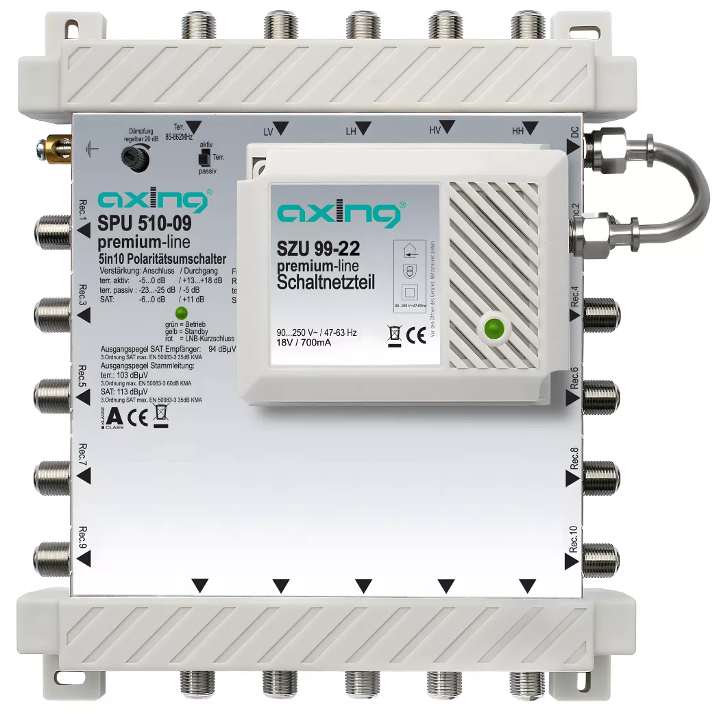 Axing SPU 510-09 Aktiver Multischalter | 5 in 10 | premium-line-Artikelnummer-061 003 65-von-Axing