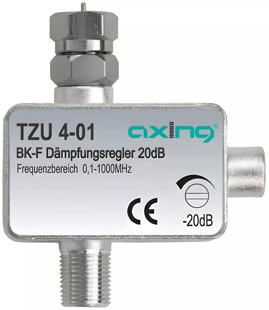 Axing TZU 4-01 CATV-Dämpfungssteller | F-Buchse | F-Stecker Axing TZU 4-01 CATV-Dämpfungssteller | F-Buchse | F-Stecker-Artikelnummer-058 003 60-von-Axing
