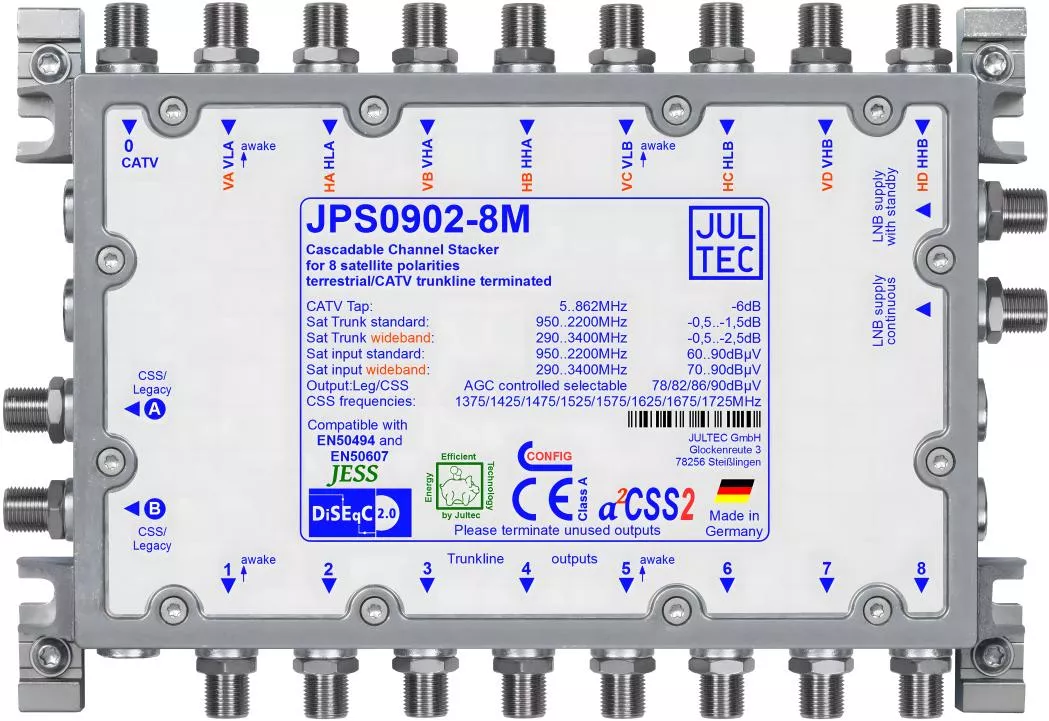 JULTEC JPS0902-8M Unicable-MS f. 2 (Breitband 4) Satelliten-Artikelnummer-170 331 29-von-Jultec GmbH