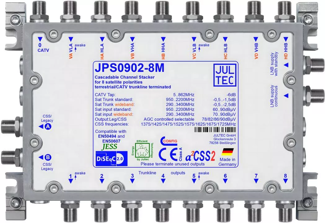 JULTEC JPS0902-8M Unicable-MS f. 2 (Breitband 4) Satelliten JULTEC JPS0902-8M Unicable-MS f. 2 (Breitband 4) Satelliten-Artikelnummer-170 331 29-von-Jultec GmbH