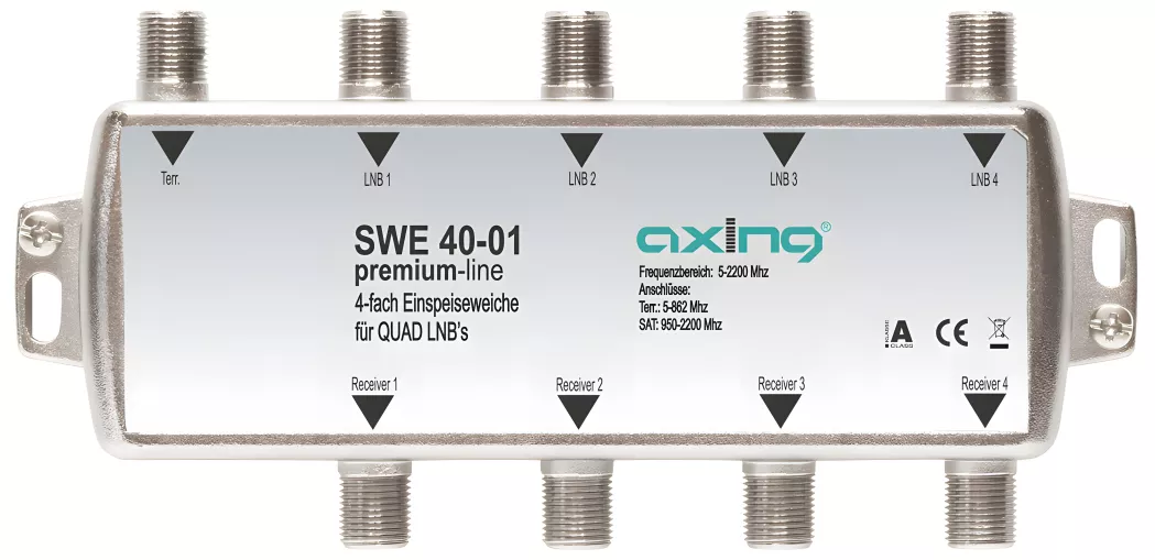 Axing SWE 40-01 4-fach Einspeiseweiche für Quad-LNBs Axing SWE 40-01 4-fach Einspeiseweiche für Quad-LNBs-Artikelnummer-061 004 23-von-Axing