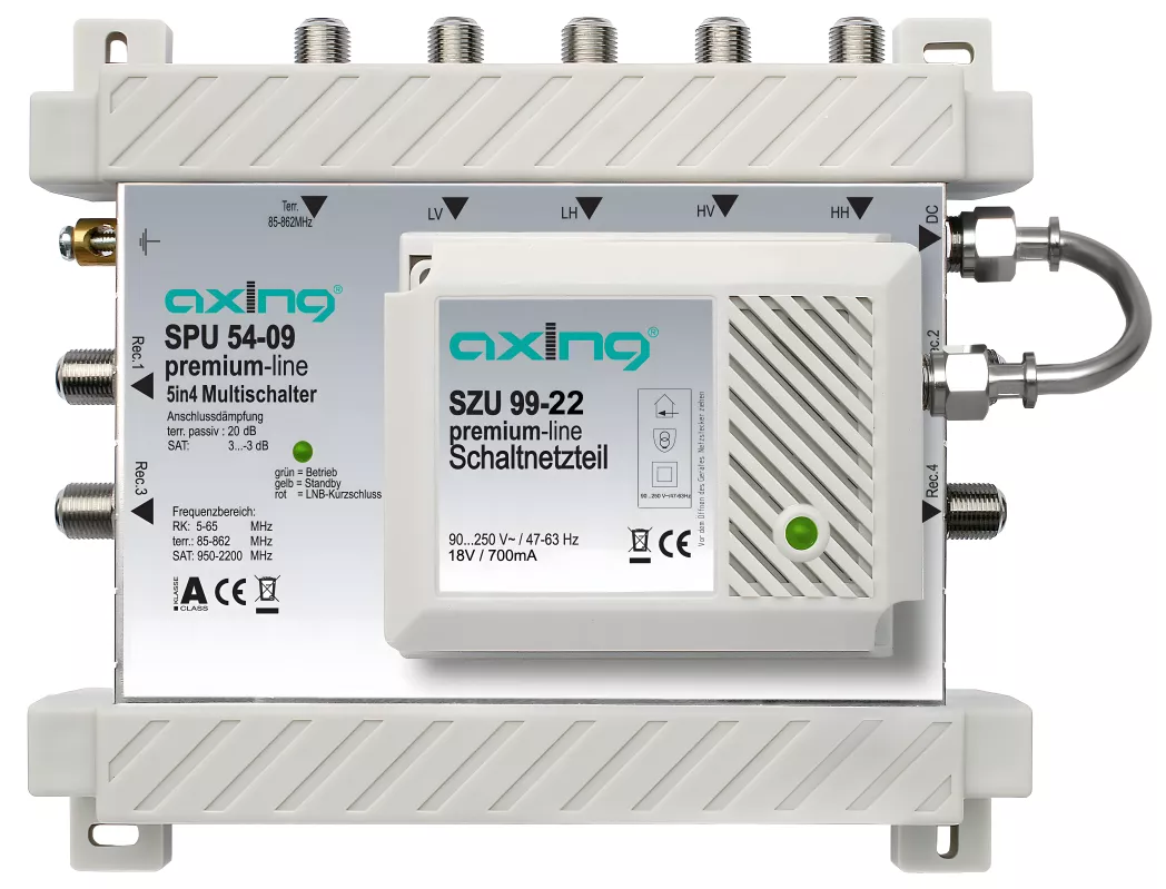 Axing SPU 54-09 Aktiver Multischalter | 5 in 4 | premium-line Axing SPU 54-09 Aktiver Multischalter | 5 in 4 | premium-line-Artikelnummer-061 003 62-von-Axing