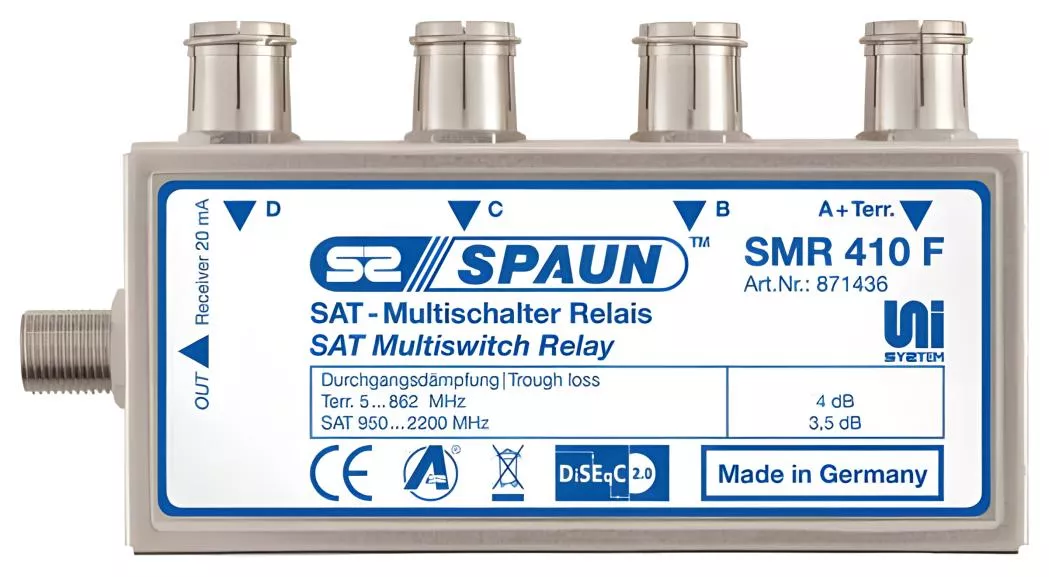 Spaun SMR 410 F SAT UniSystem-Relais-Artikelnummer-080 871436-von-Spaun