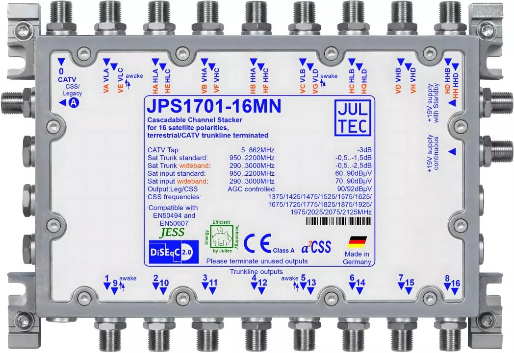 JULTEC JPS1701-16MN Unicable-MS für 4 (Breitband 8) Satelliten JULTEC JPS1701-16MN Unicable-MS für 4 (Breitband 8) Satelliten-Artikelnummer-170 345 15-von-Jultec GmbH