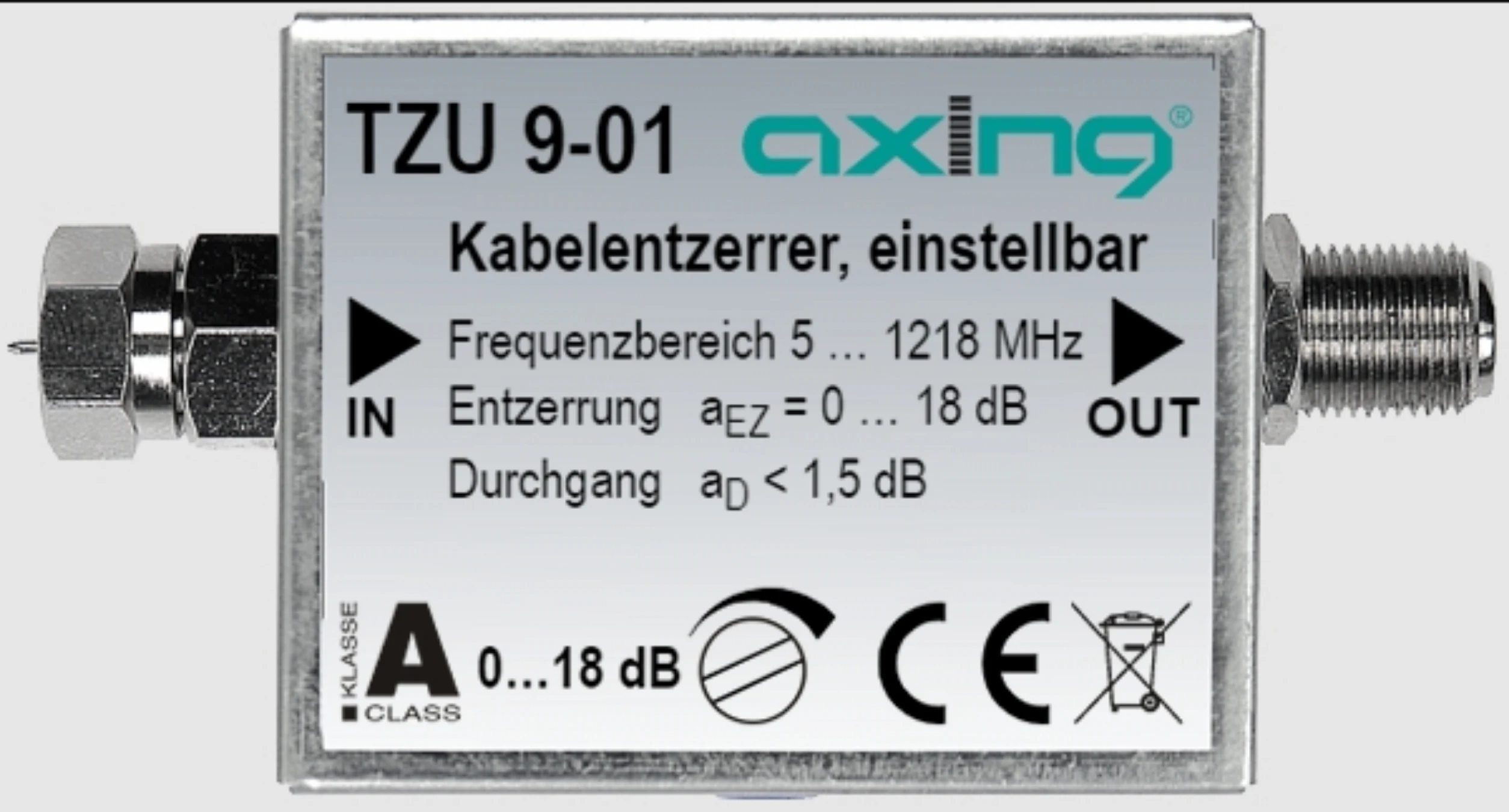 Axing TZU 9-01 Kabelentzerrer 5…1218 MHz Axing TZU 9-01 Kabelentzerrer 5…1218 MHz-Artikelnummer-058 003 61-von-Axing