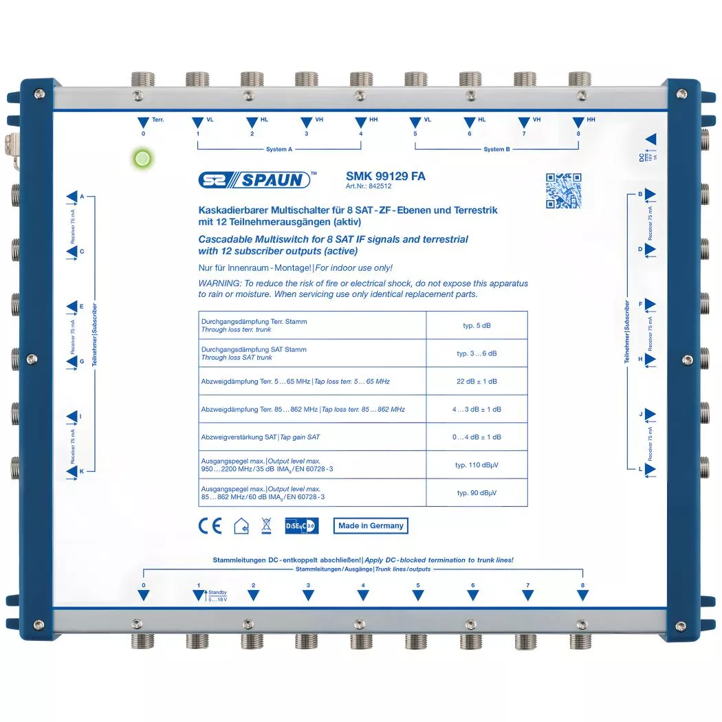 Spaun SMK 99129 FA Multiswitch-Kaskade aktiv-Artikelnummer-080 842512-von-Spaun